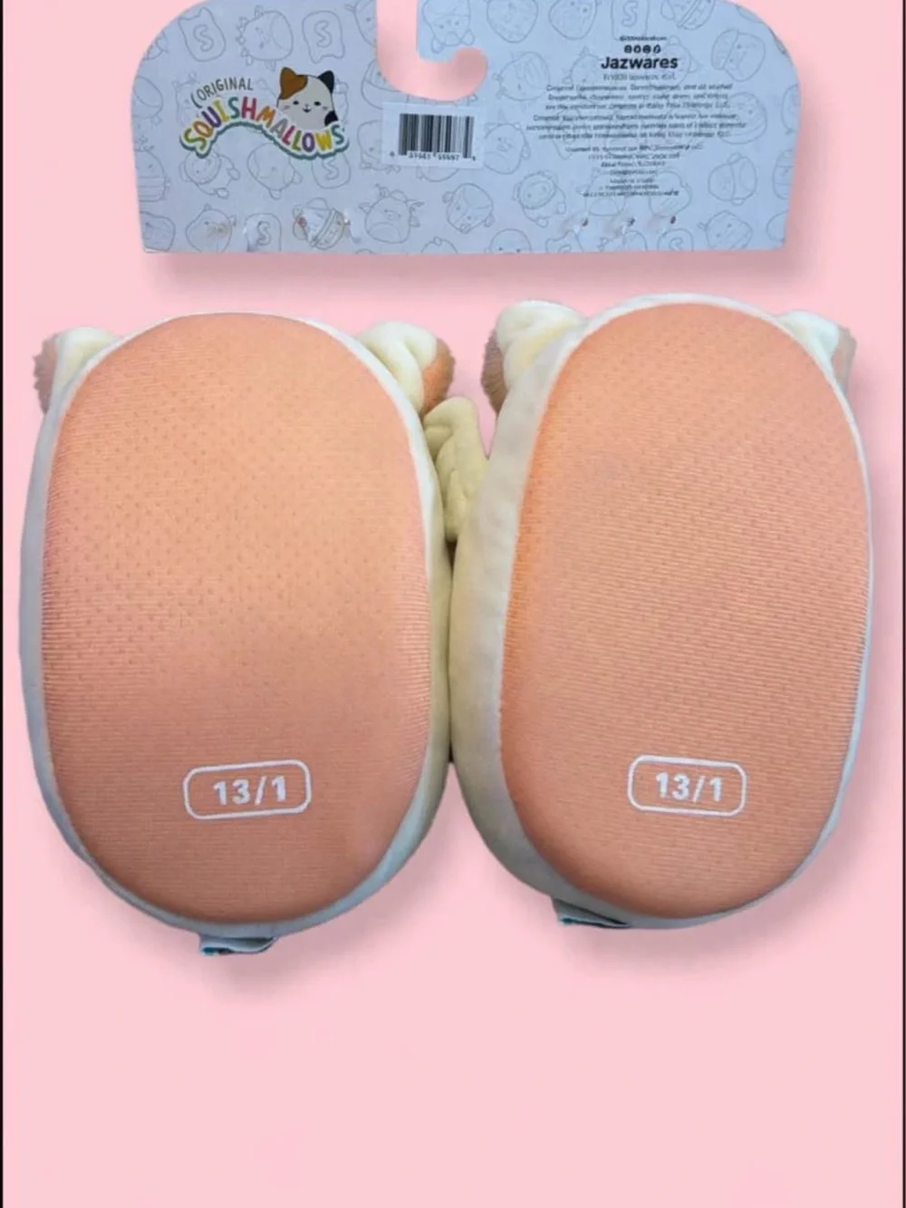 Squishmallows Pig Plush Mittens - Pink and Cream